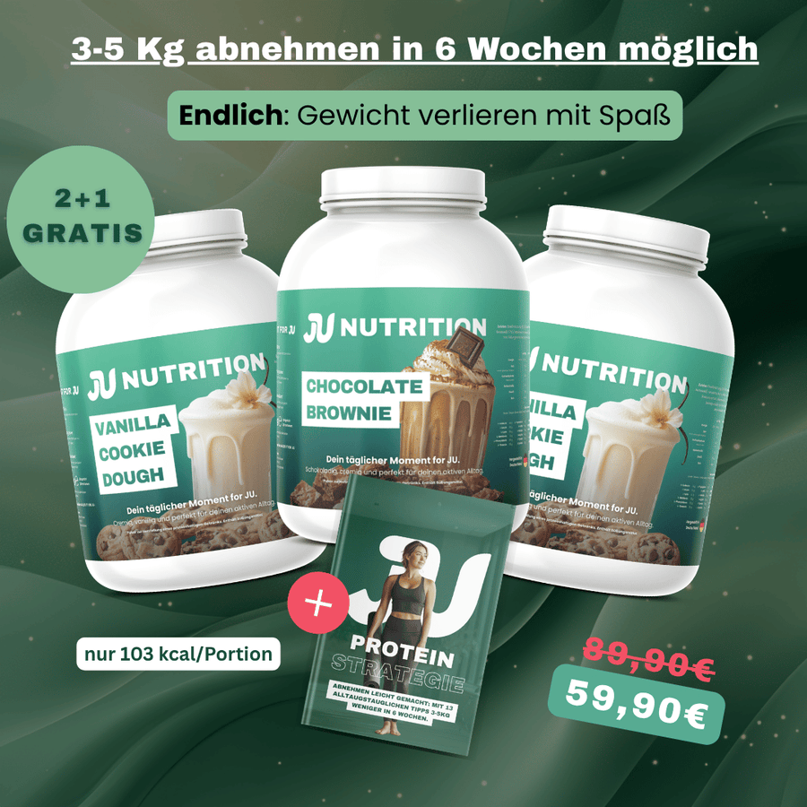 Pre-Launch Angebot - 2+1 500g Dosen JU Proteinpulver inkl. GRATIS Proteinstrategie